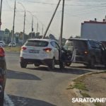 В Юбилейном Hyundai протаранил Infiniti на съезде с Вешней