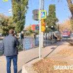 У Cтудгородка в Саратове перевернулся и загорелся «УАЗ»: водитель не выжил