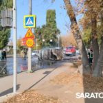 У Cтудгородка в Саратове перевернулся и загорелся «УАЗ»: водитель не выжил