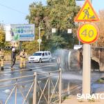 У Cтудгородка в Саратове перевернулся и загорелся «УАЗ»: водитель не выжил