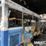 В ремонтом боксе в Энгельсе сгорел автобус
