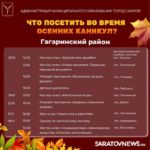 Саратовцам рассказали, где побывать в дни осенних каникул
