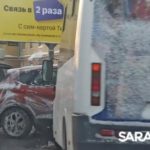 Маршрутка попала в аварию у старого аэропорта Саратова