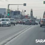 Две иномарки блокировали движение у Студгородка в Саратове