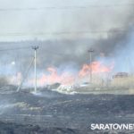 В саратовском поселке горят около трех гектаров травы и камыша