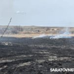 В саратовском поселке горят около трех гектаров травы и камыша