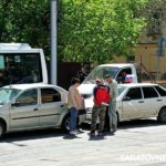 На улице Чернышевского столкнулись две легковушки