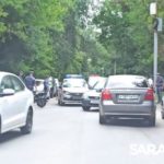 На Новоузенской в Саратове столкнулись скутер и машина Росгвардии