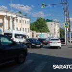 В Саратове междугородняя маршрутка столкнулась с автомобилем