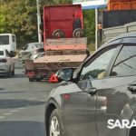На кольце НИИ в Саратове грузовик столкнулся с иномарками