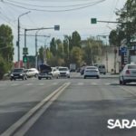 Две «Лады» на Московском шоссе затрудняют выезд из Саратова