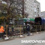 На маршруте скоростного трамвая сварили около километра рельсов
