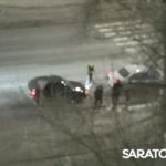 Ночью «Калина» врезалась в «Гранту» на проспекте Энтузиастов в Саратове