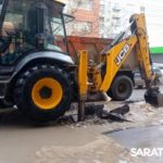 В Саратове коммунальные воды затапливают улицу Чернышевского
