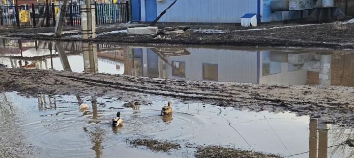 В Саратове появилось своё озеро: жители Ленинского района обнаружили водную гладь вместо тротуаров В Саратове появилось своё озеро: жители Ленинского района обнаружили водную гладь вместо тротуаров