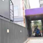 В Саратове на проспекте Столыпина начали реставрировать сгоревшую гостиницу «Россия»