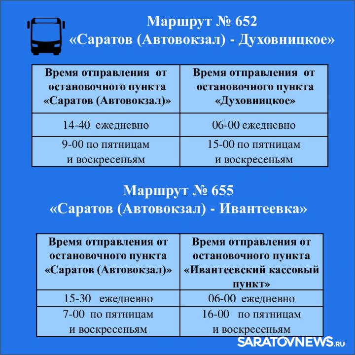 Дополнительные автобусы свяжут Саратов с Духовницким и Ивантеевкой Дополнительные автобусы свяжут Саратов с Духовницким и Ивантеевкой