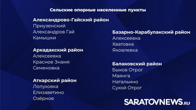 В Саратовской области утвердили список из 154 опорных населенных пунктов В Саратовской области утвердили список из 154 опорных населенных пунктов