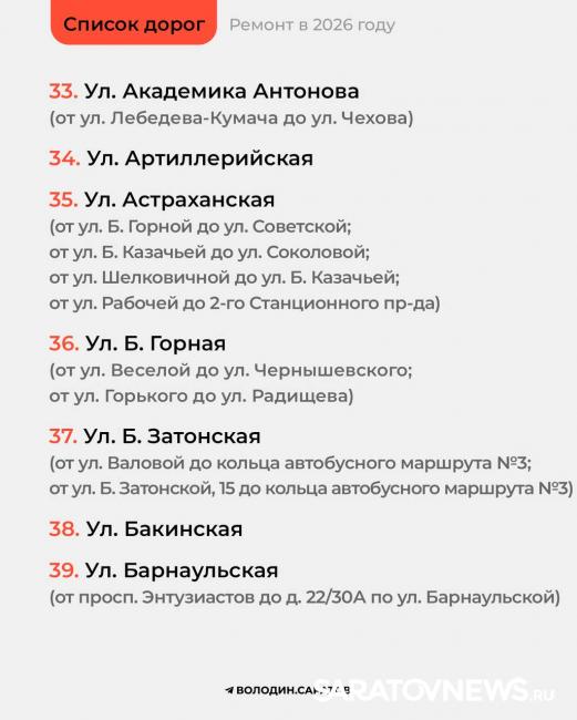 Стало известно, какие дороги Саратова будут отремонтированы в этом году Стало известно, какие дороги Саратова будут отремонтированы в этом году