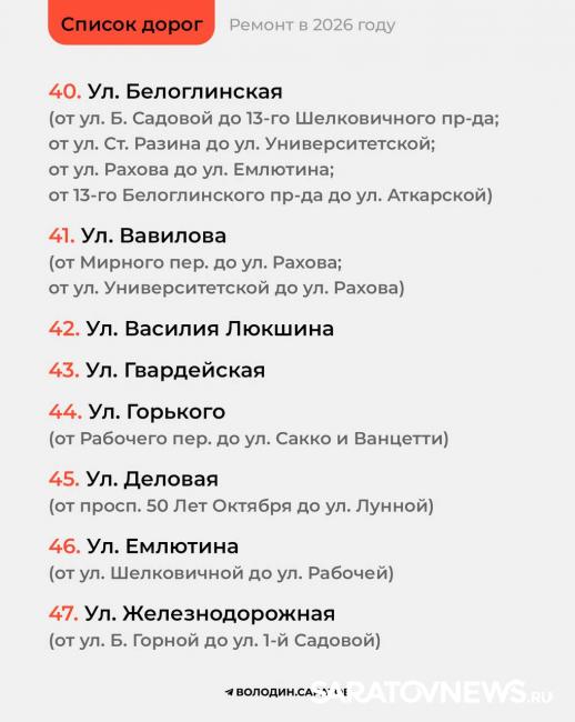 Стало известно, какие дороги Саратова будут отремонтированы в этом году Стало известно, какие дороги Саратова будут отремонтированы в этом году