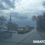 Многокилометровая пробка растянулась на въезде в Саратов по Сталинградскому шоссе