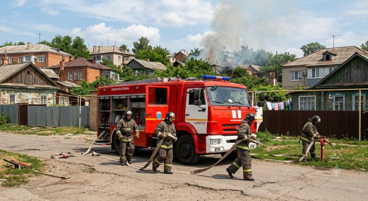 Крупные возгорания в жилом секторе: в Саратовской области за сутки потушили два двухквартирных дома и баню Крупные возгорания в жилом секторе: в Саратовской области за сутки потушили два двухквартирных дома и баню