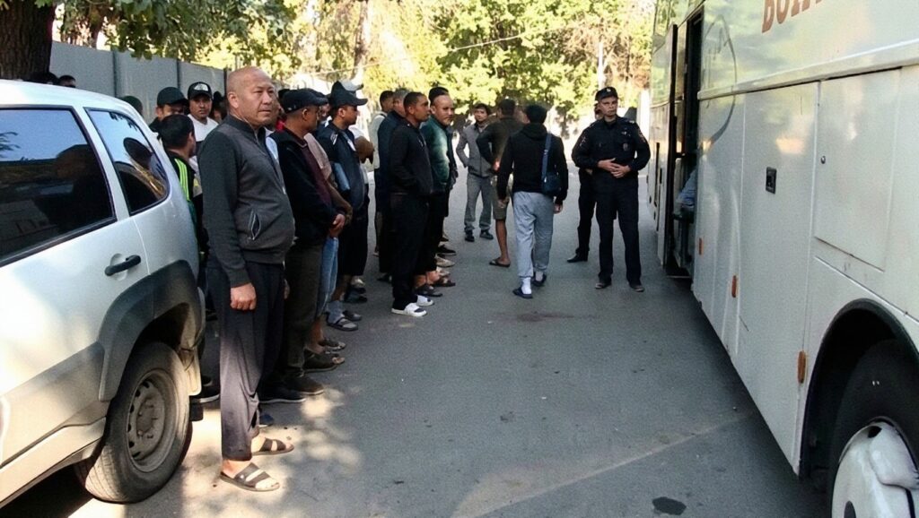 В Саратове полиция задержала автобус с десятками нелегальных мигрантов