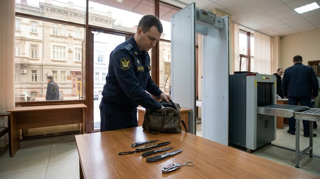 В Саратове мужчина пришел в Арбитражный суд с тремя ножами